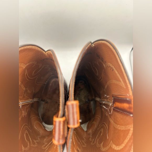 Lucchese Classics Chocolate Oil Calf Leather Cowboy Western Boots Sz 11 D - Picture 12 of 14